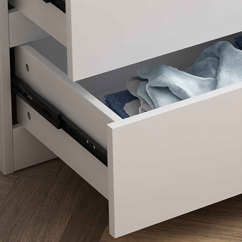 Contemporary White Storage Chest Dresser Wood Bedroom Dresser