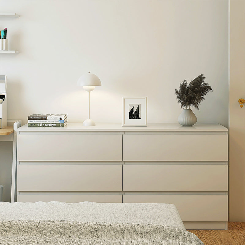 Contemporary White Storage Chest Dresser Wood Bedroom Dresser