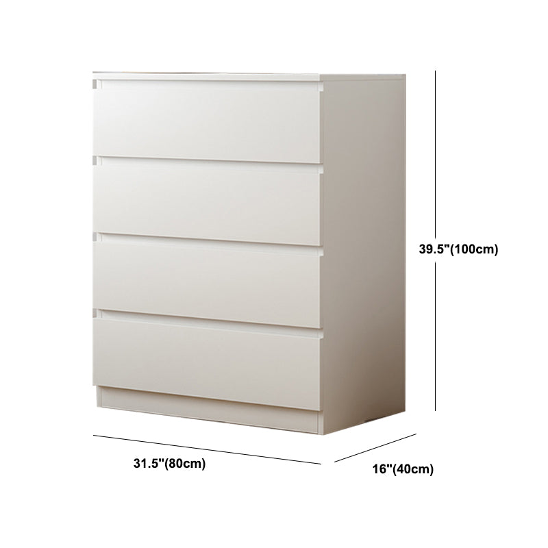 Contemporary White Storage Chest Dresser Wood Bedroom Dresser