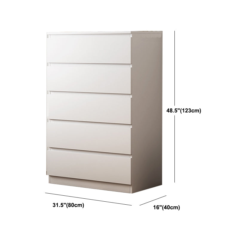Contemporary White Storage Chest Dresser Wood Bedroom Dresser