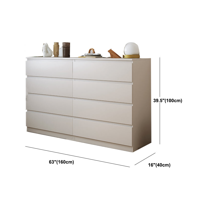 Contemporary White Storage Chest Dresser Wood Bedroom Dresser