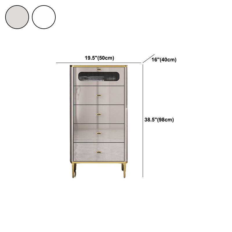 Contemporary Storage Chest Vertical Storage Chest Dresser 15.7" Wide