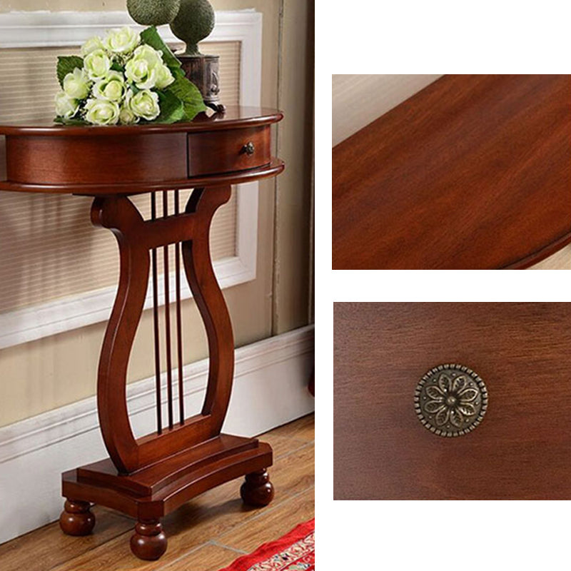 11"W Mid-Century Modern Console Table Single Drawer Console Sofa Table