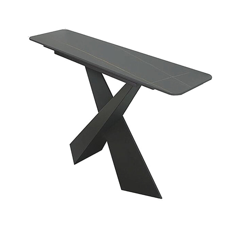 15" Wide Contemporary Console Table Stone Rectangle Console Accent Table