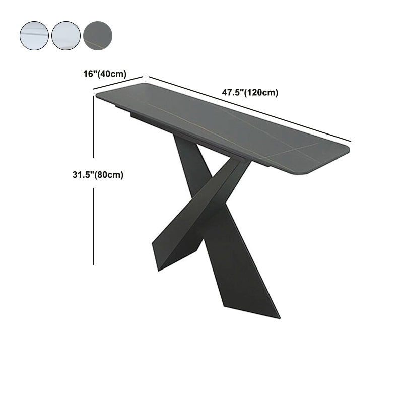 15" Wide Contemporary Console Table Stone Rectangle Console Accent Table