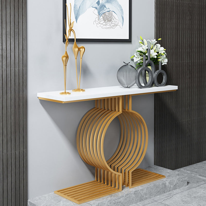 11" Wide Stone Glam Accent Table Rectangle Console Sofa Table