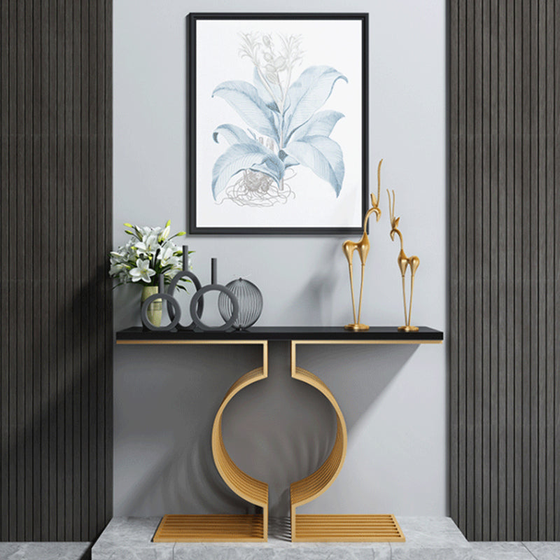 11" Wide Stone Glam Accent Table Rectangle Console Sofa Table