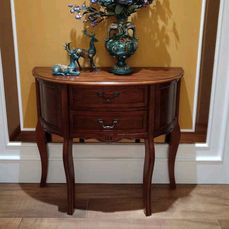 Mid-Century Modern Console Table 2-drawer Solid Wood Console Sofa Table