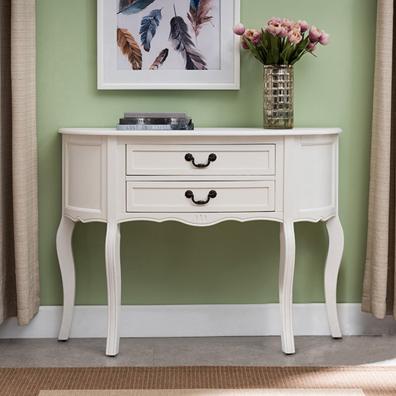 Mid-Century Modern Console Table 2-drawer Solid Wood Console Sofa Table