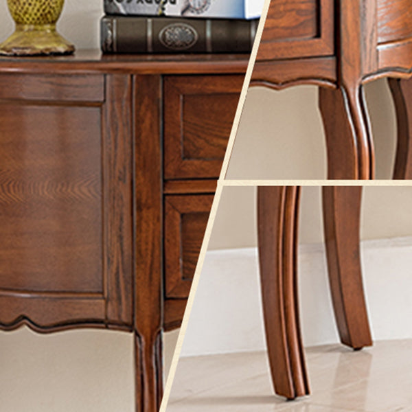 Mid-Century Modern Console Table 2-drawer Solid Wood Console Sofa Table