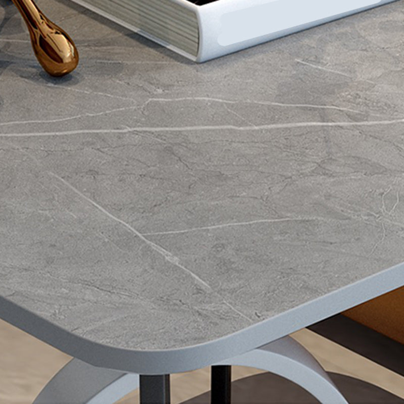 Modern Square Side Table Slate Sofa Corner Table with Storage
