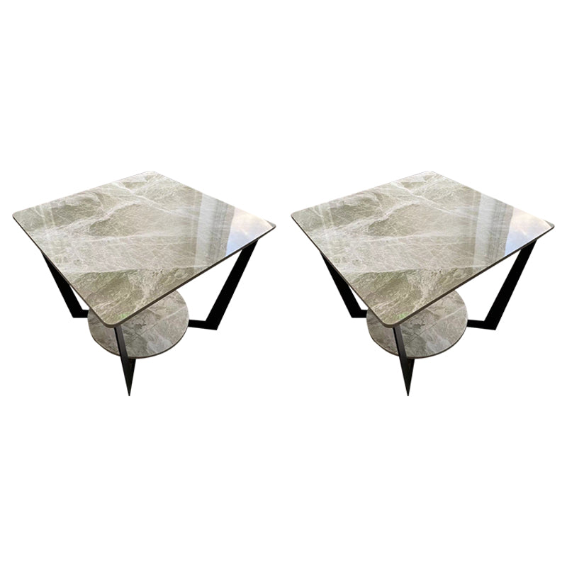Modern Square Side Table Slate Sofa Corner Table with Storage