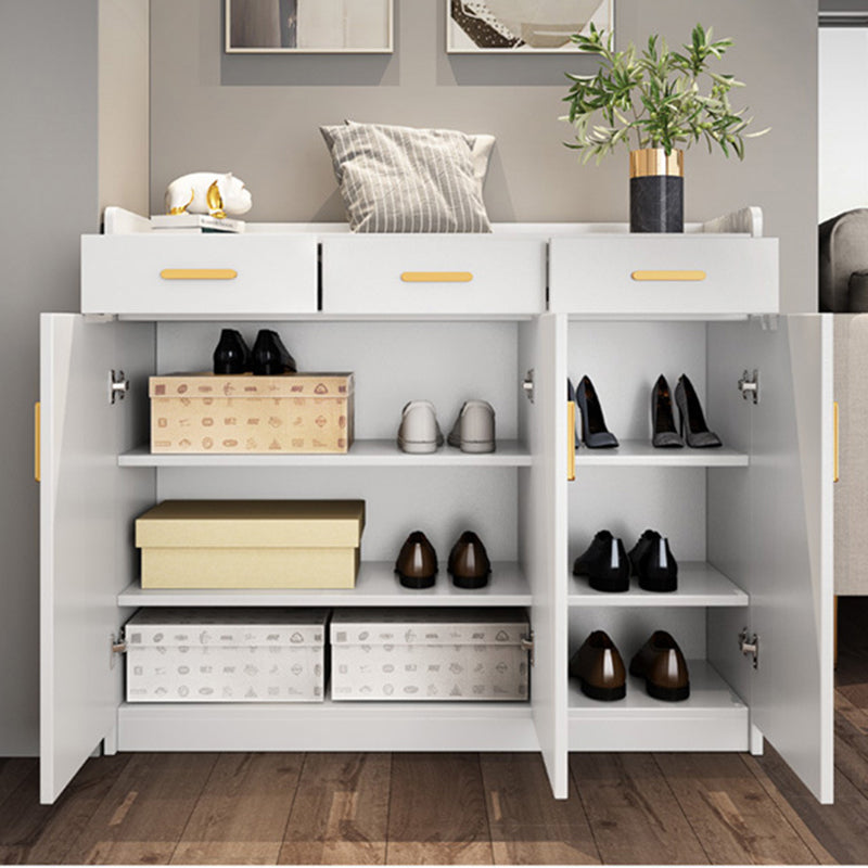 Modern Wood Cabinet Bar Pulls Rectangle Side Cabinet with Drawer