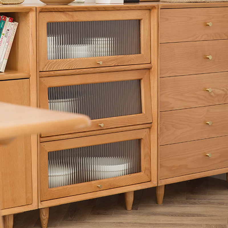 Modern Rectangle Cabinet Knobs Wood Side Cabinet with Drawer