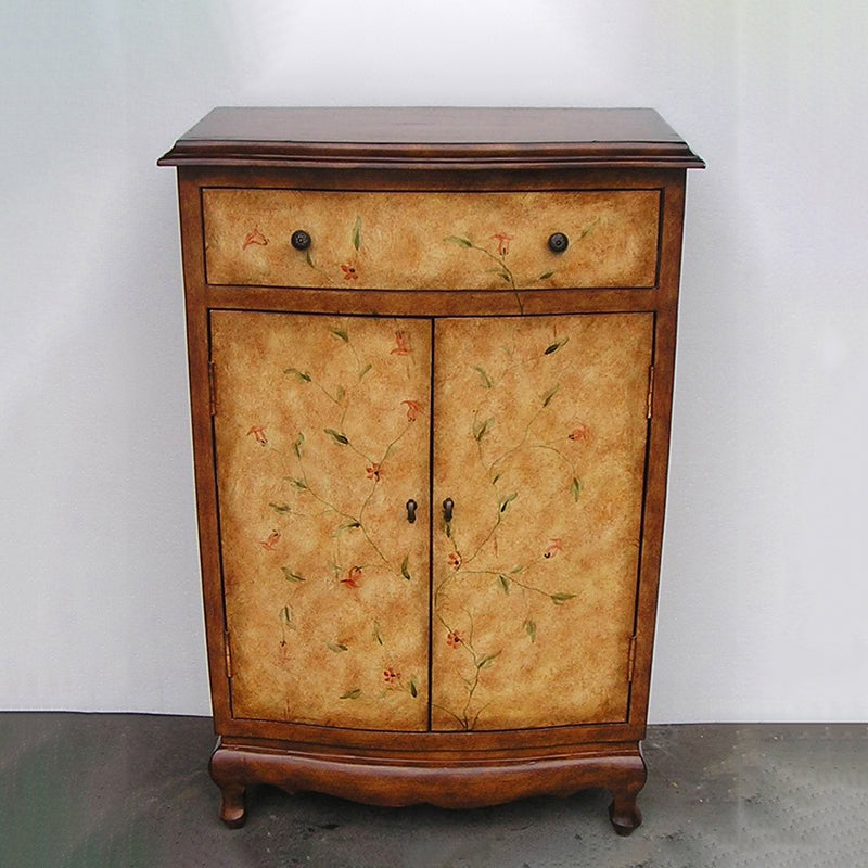 Mid-Century Modern Rectangle Cabinet Wood Side Cabinet with Drawer