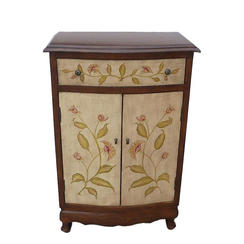 Mid-Century Modern Rectangle Cabinet Wood Side Cabinet with Drawer