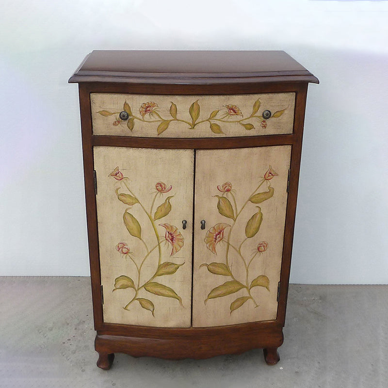 Mid-Century Modern Rectangle Cabinet Wood Side Cabinet with Drawer