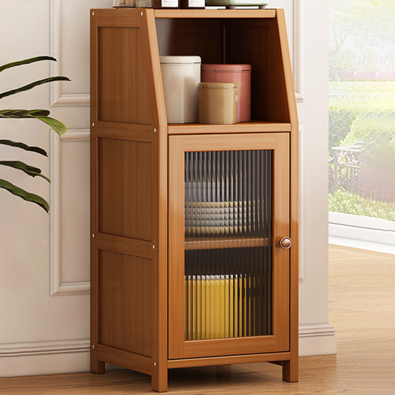 Modern Rectangle Accent Cabinet Brown Wood Knobs Side Cabinet with Doors