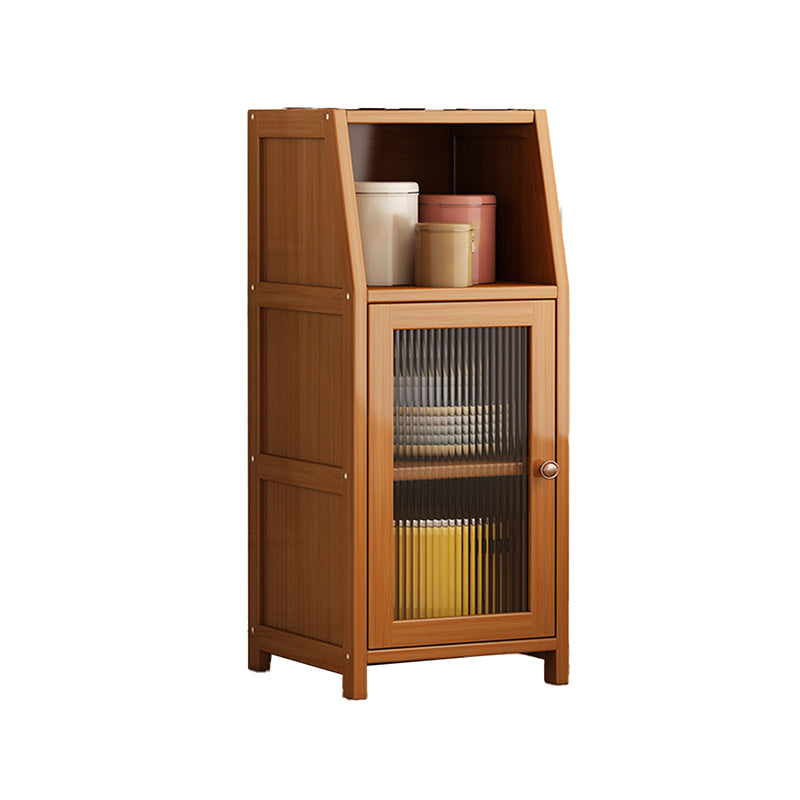 Modern Rectangle Accent Cabinet Brown Wood Knobs Side Cabinet with Doors