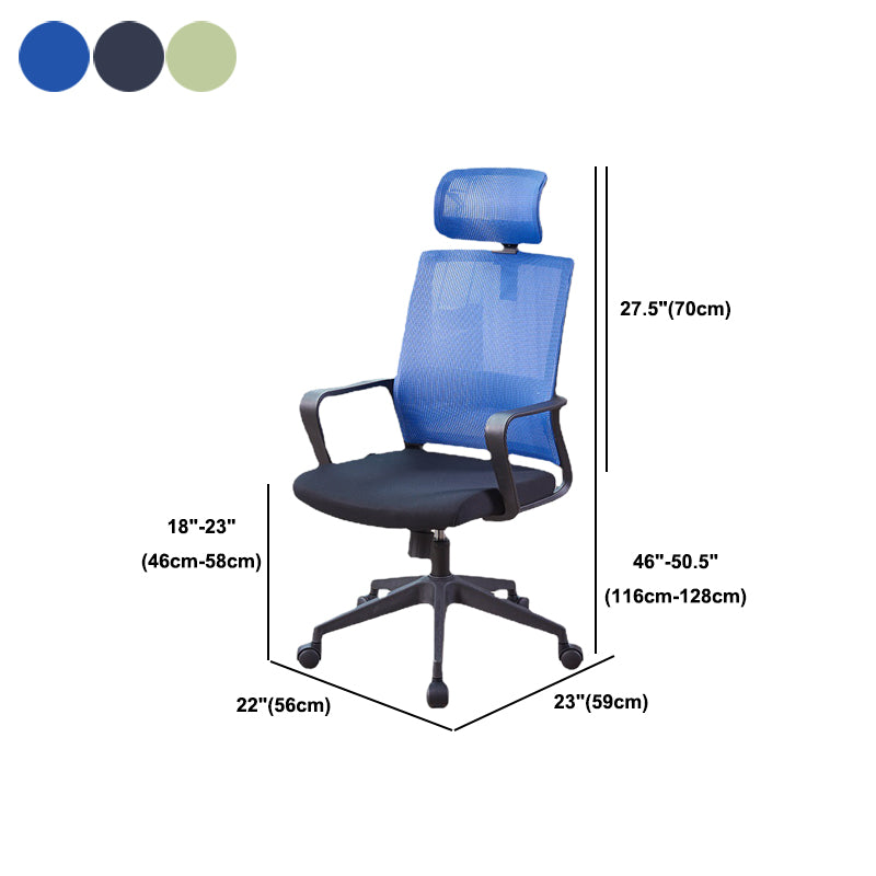 Modern Fixed Arms Chair Height-adjustable Office Chair with Wheels