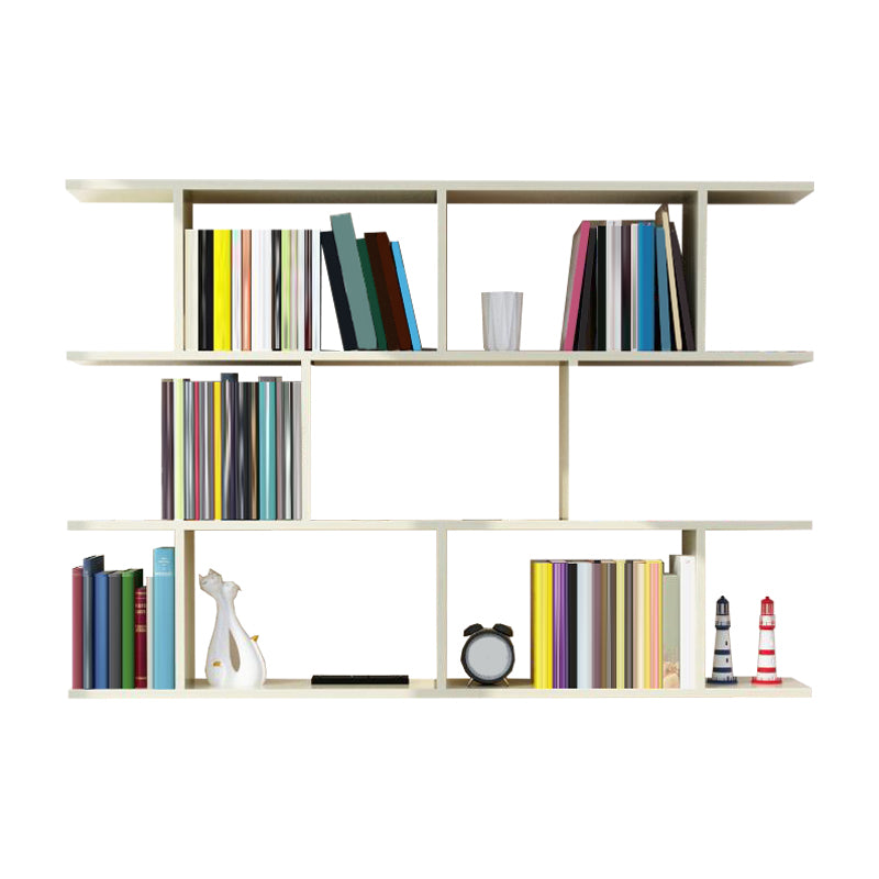 Modern Wall Mounted Shelf Bookcase Horizontal Engineered Wood Bookshelf