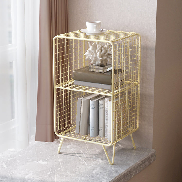 Modern Metal Bookshelf Standard Closed Back Bookshelf in Burnish