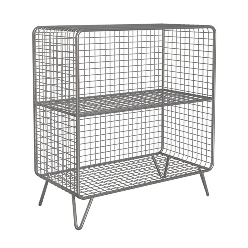 Modern Metal Bookshelf Standard Closed Back Bookshelf in Burnish