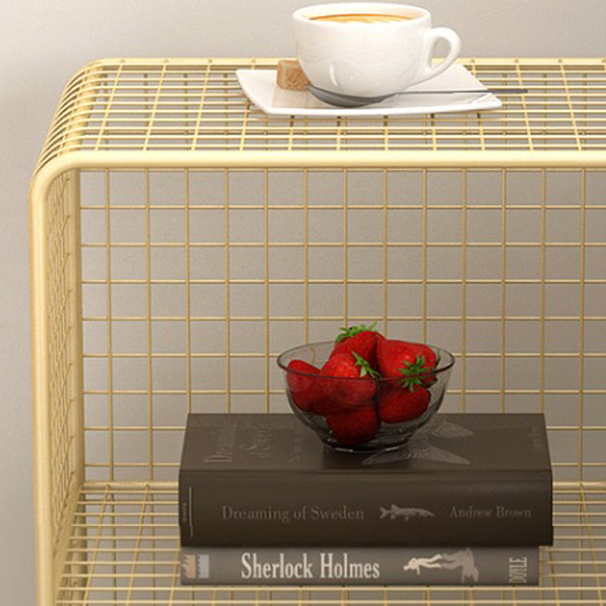 Modern Metal Bookshelf Standard Closed Back Bookshelf in Burnish