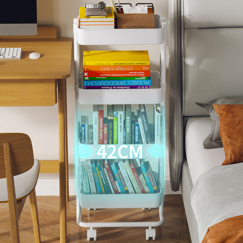 Modern Plastic Bookshelf White Etagere Vertical Open Shelf Bookcase
