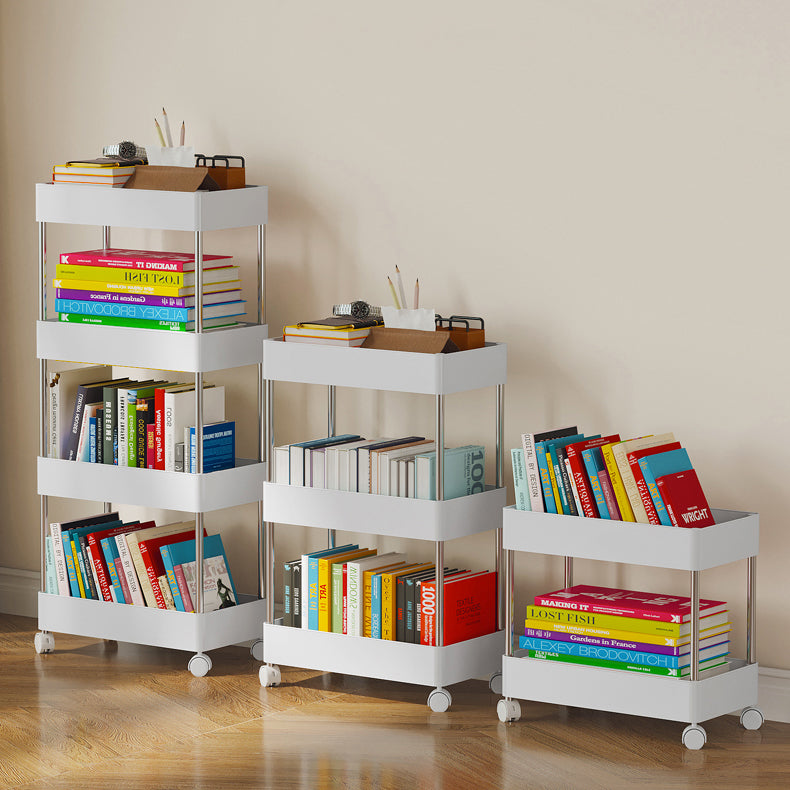 Modern Plastic Bookshelf White Etagere Vertical Open Shelf Bookcase