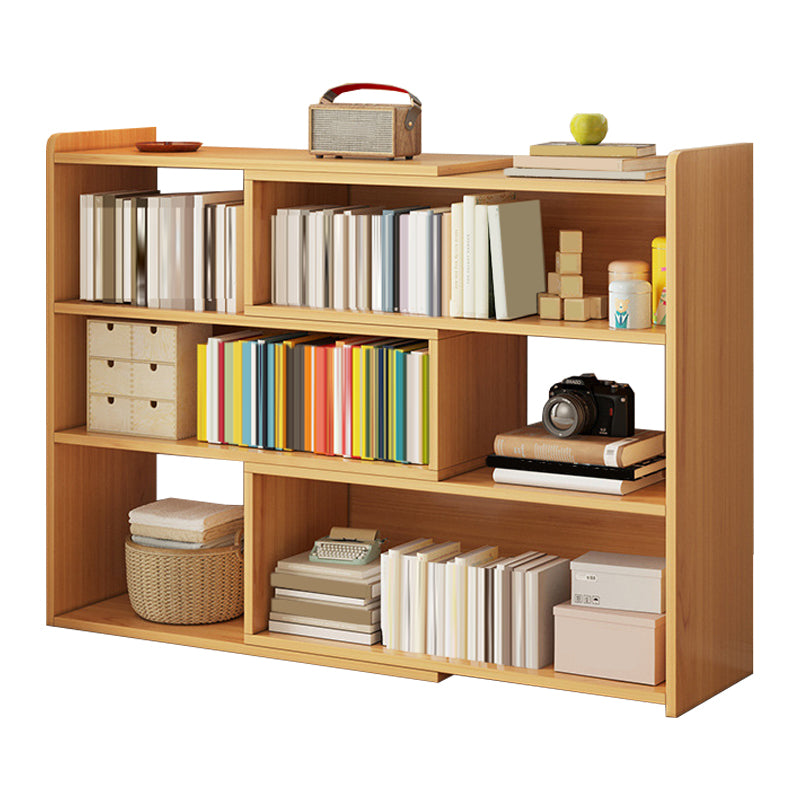 Modern Wood Horizontal Book Shelf Closed Back Shelf Bookcase