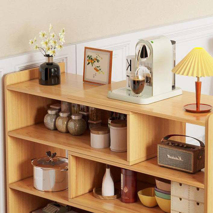 Modern Wood Horizontal Book Shelf Closed Back Shelf Bookcase