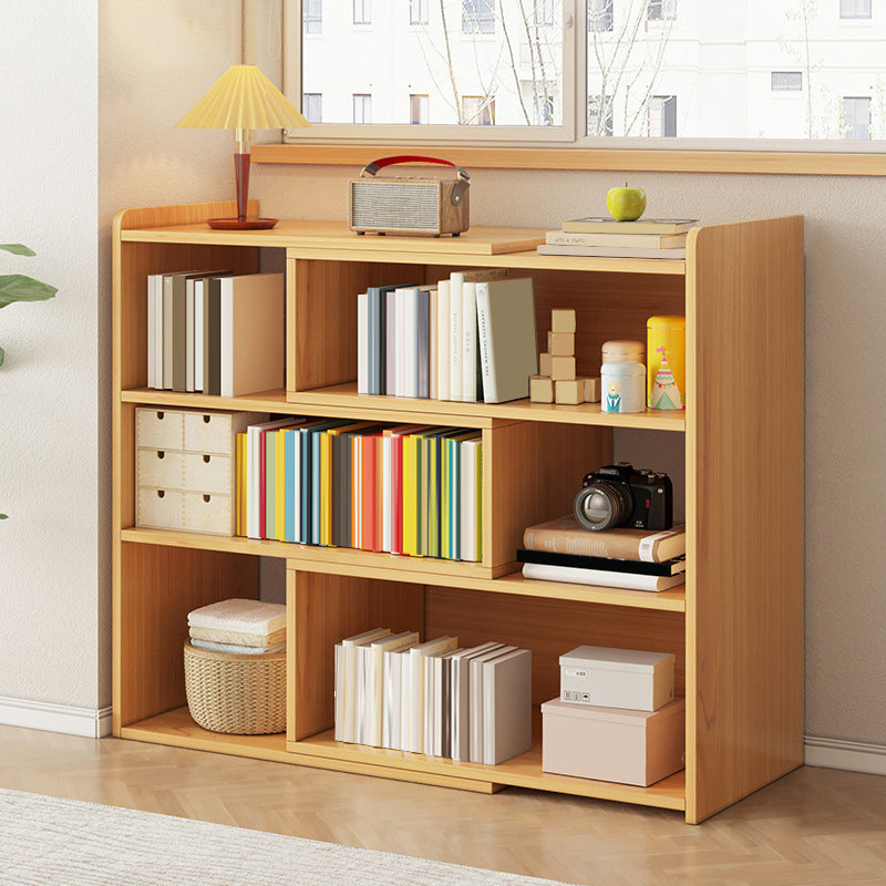 Modern Wood Horizontal Book Shelf Closed Back Shelf Bookcase