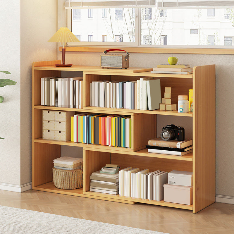 Modern Wood Horizontal Book Shelf Closed Back Shelf Bookcase