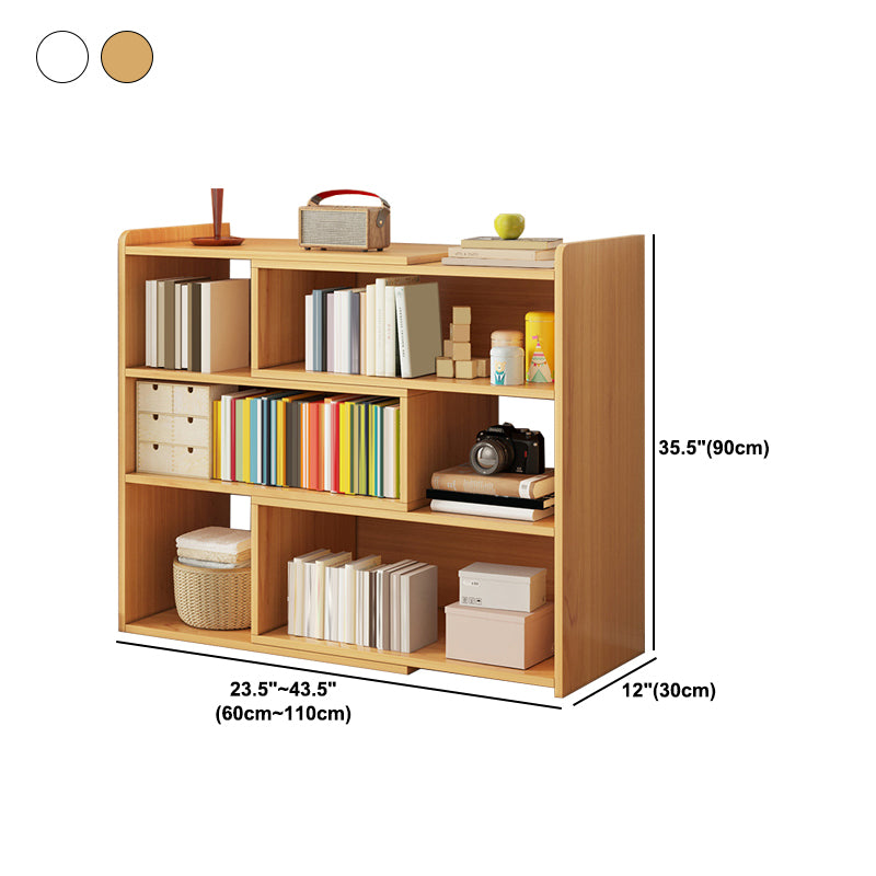 Modern Wood Horizontal Book Shelf Closed Back Shelf Bookcase