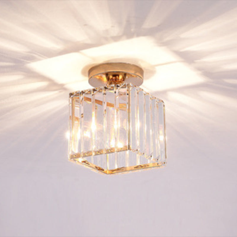 Crystal Geometric Flush Mount Light Modern Style 1 Light Flush Ceiling Light Fixtures