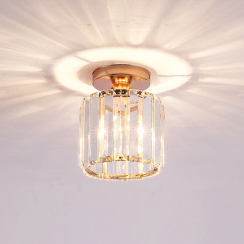 Crystal Geometric Flush Mount Light Modern Style 1 Light Flush Ceiling Light Fixtures