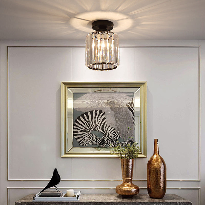 Crystal Geometric Flush Mount Light Modern Style 1 Light Flush Ceiling Light Fixtures