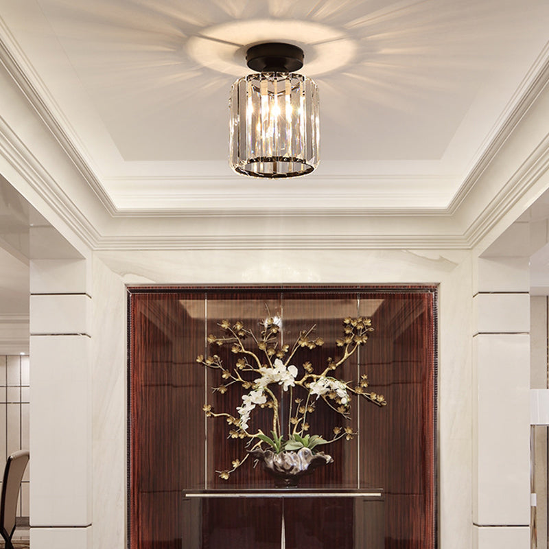 Crystal Geometric Flush Mount Light Modern Style 1 Light Flush Ceiling Light Fixtures