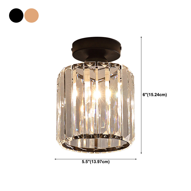 Crystal Geometric Flush Mount Light Modern Style 1 Light Flush Ceiling Light Fixtures