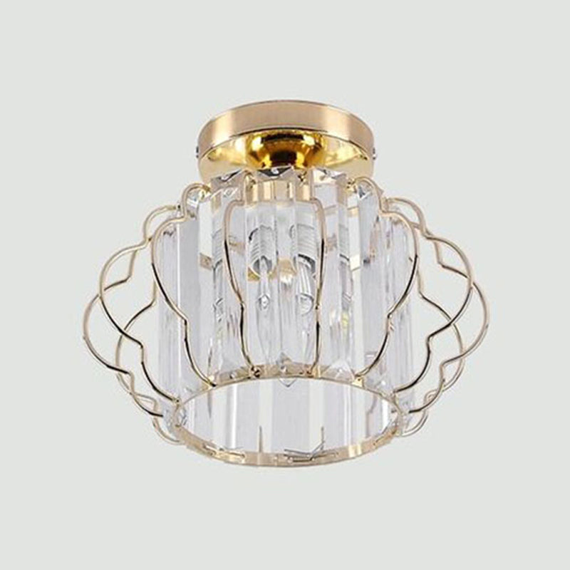 1-Light Ceiling Lamp Modern Crystal Ceiling Mount Light with for Dining Room
