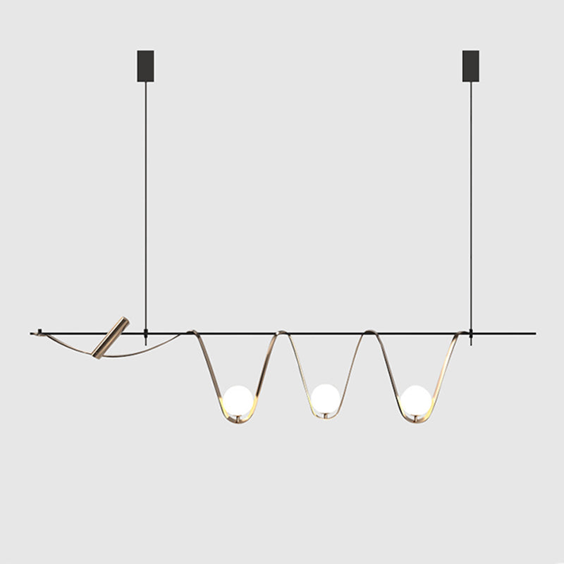 Contemporary Style Spherical Hanging Pendant Lights Glass 4- Light Pendant Light Fixtures