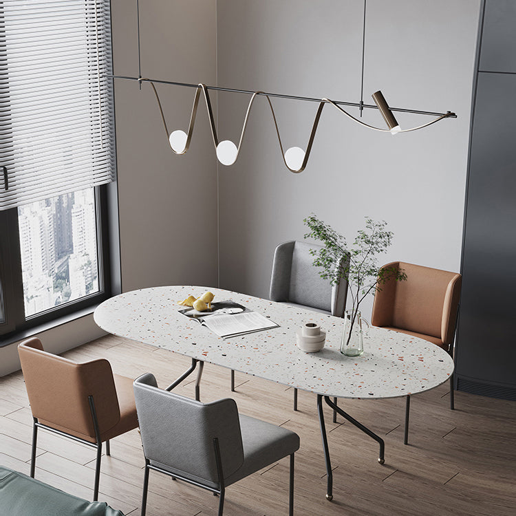 Contemporary Style Spherical Hanging Pendant Lights Glass 4- Light Pendant Light Fixtures