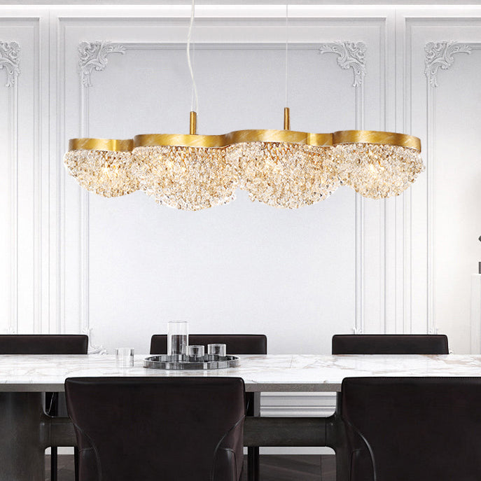 Contemporary Style Dome Island Lighting Ideas Crystal 4 Light Island Lights