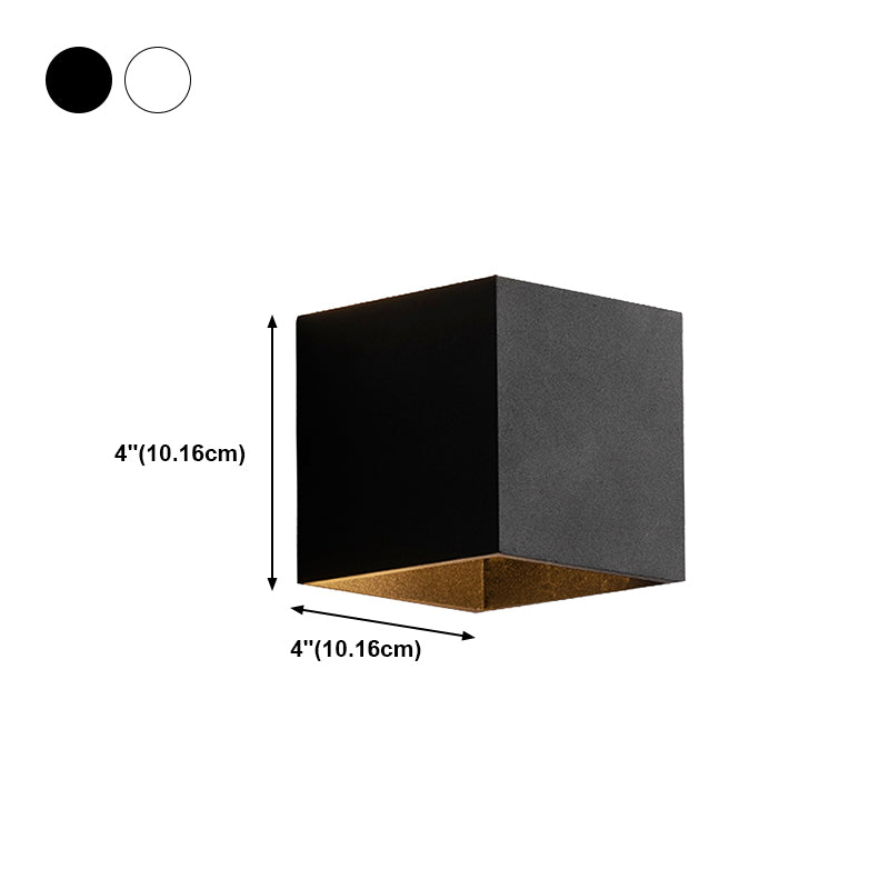 Square Shade Metal Wall Sconce Modern Style 2 Lights Wall Mount Light Fixture