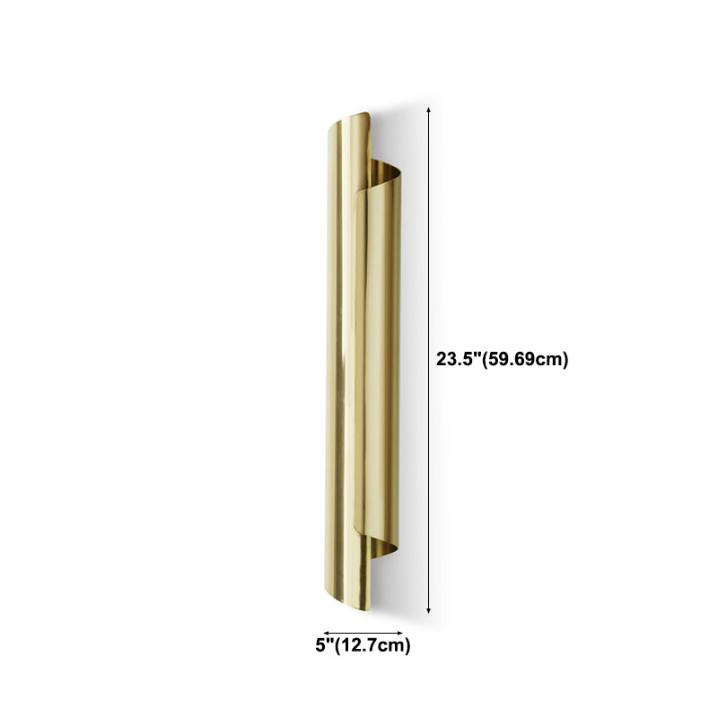 Unique Shade Metal Wall Sconce Modern Style Single Light Wall Mount Lighting in Gold