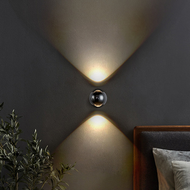 Ball Shade Metal Wall Sconce Modern Style 2 Lights Wall Mount Lighting