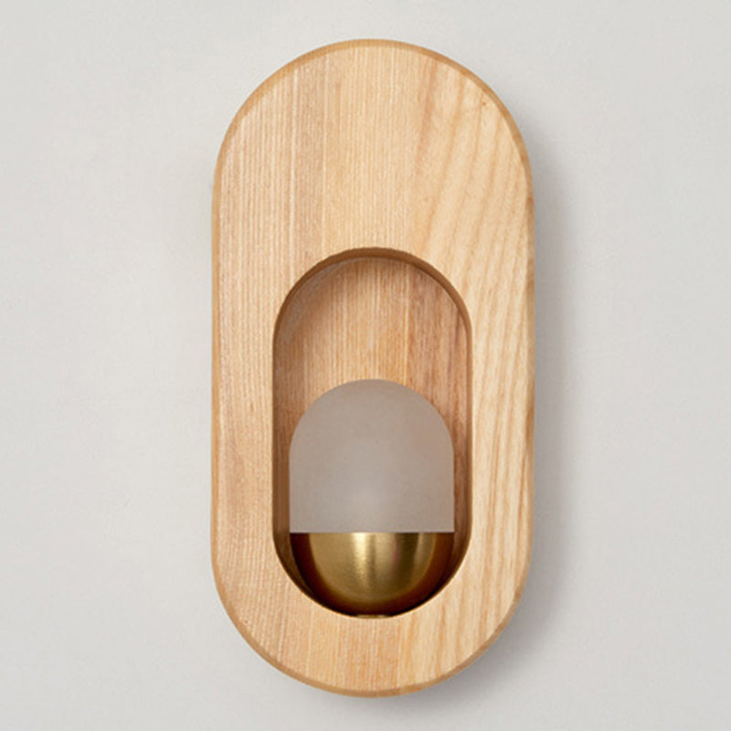 Modern Style Oval Wall Light Sconces Wood 1 Light Wall Lighting Ideas