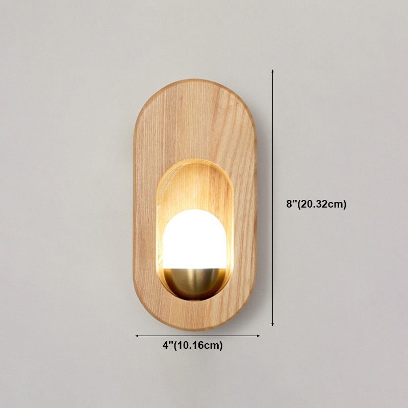 Modern Style Oval Wall Light Sconces Wood 1 Light Wall Lighting Ideas