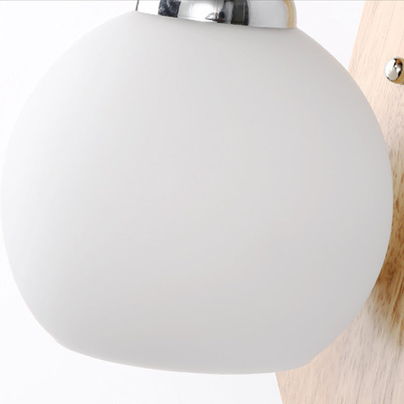 Modern Style Orb Wall Light Sconces Wood 1 Light Wall Lighting Ideas